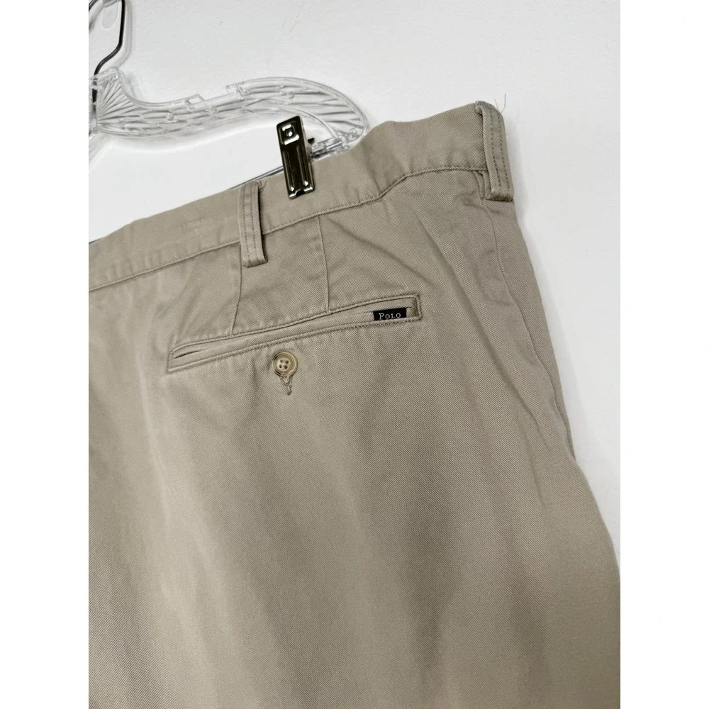 Polo Ralph Lauren Mens Classic Fit Khaki Chino Shorts Tan Cotton Size 46B